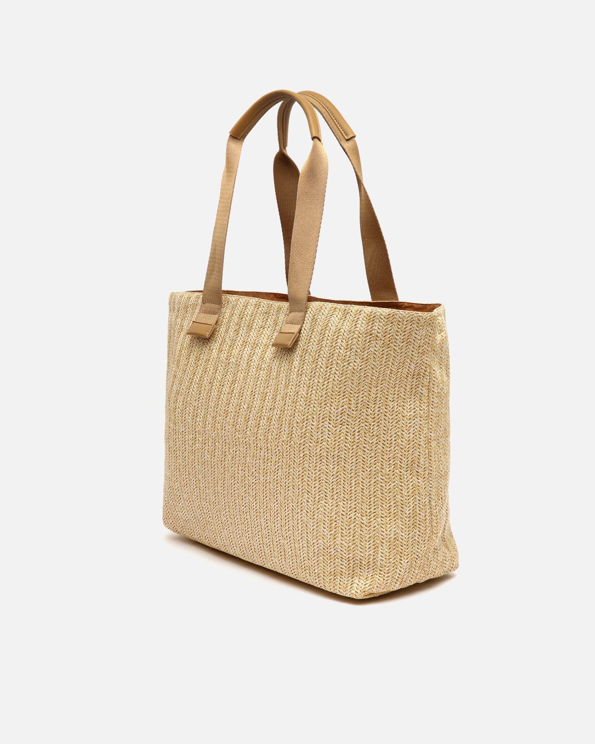 Eisi bolso shopper grande efecto rafia con neceser extraíble