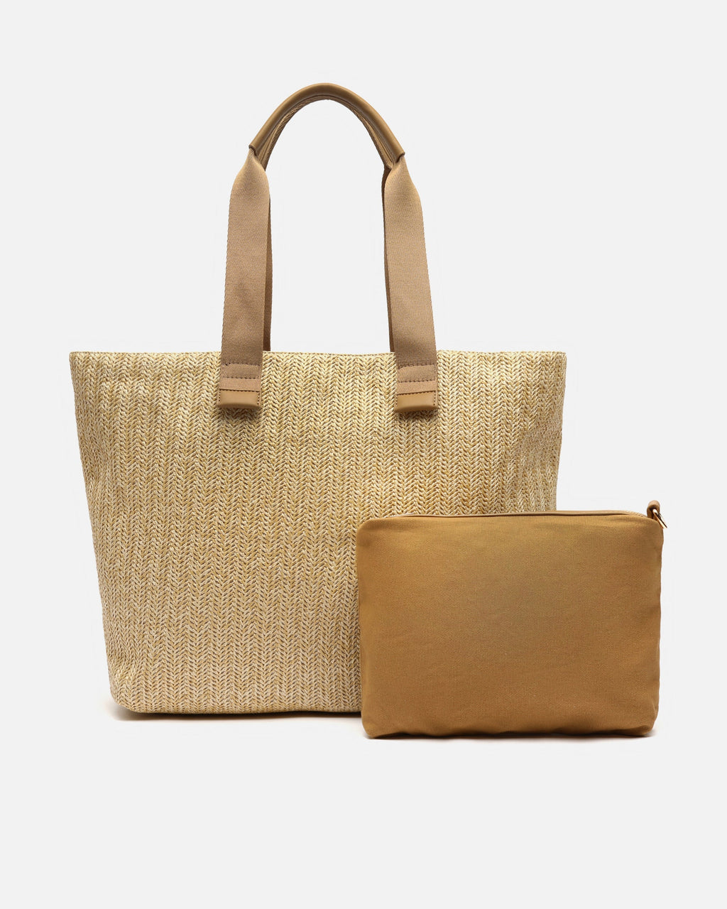 Eisi bolso shopper grande efecto rafia con neceser extraíble
