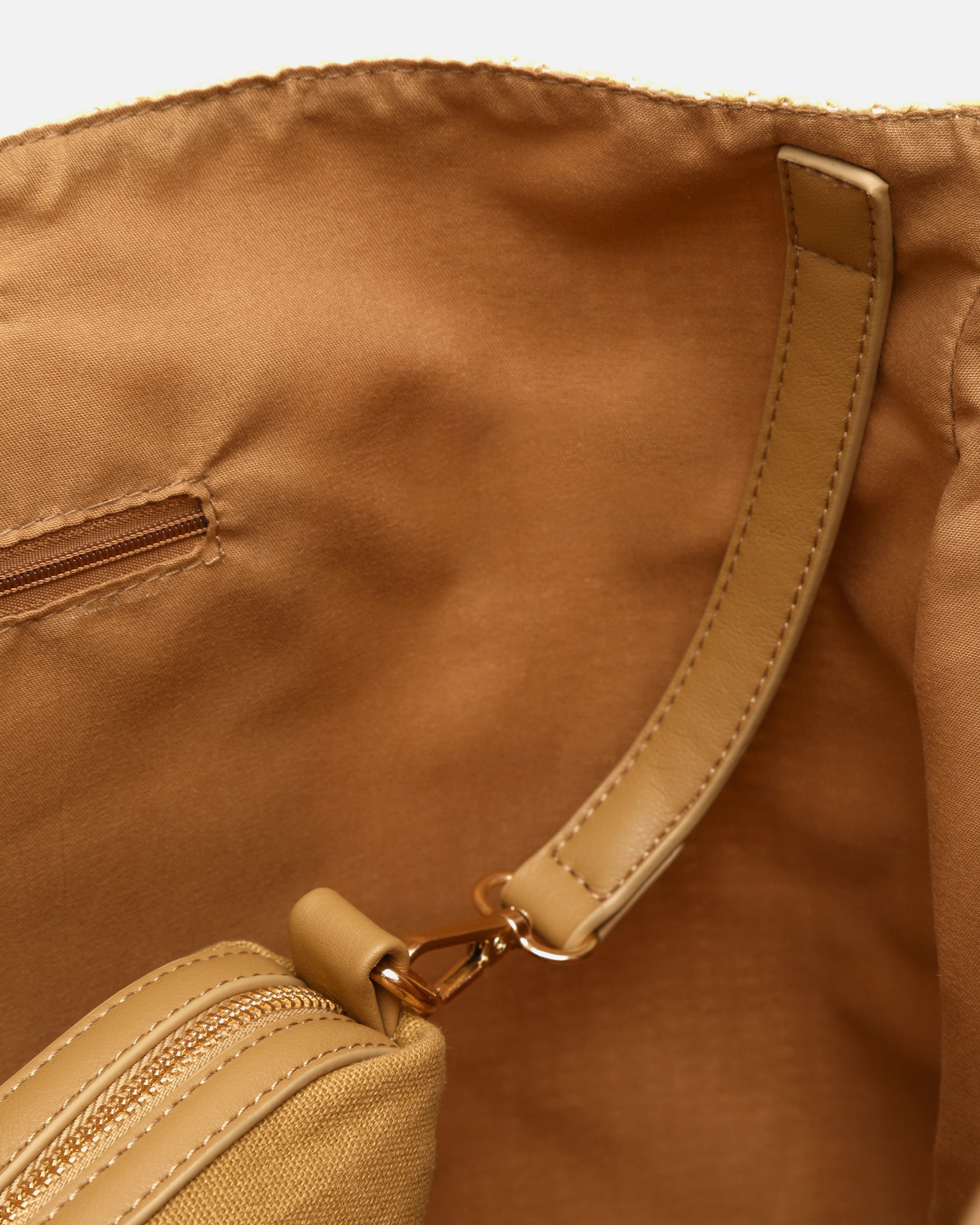 Eisi bolso shopper grande efecto rafia con neceser extraíble