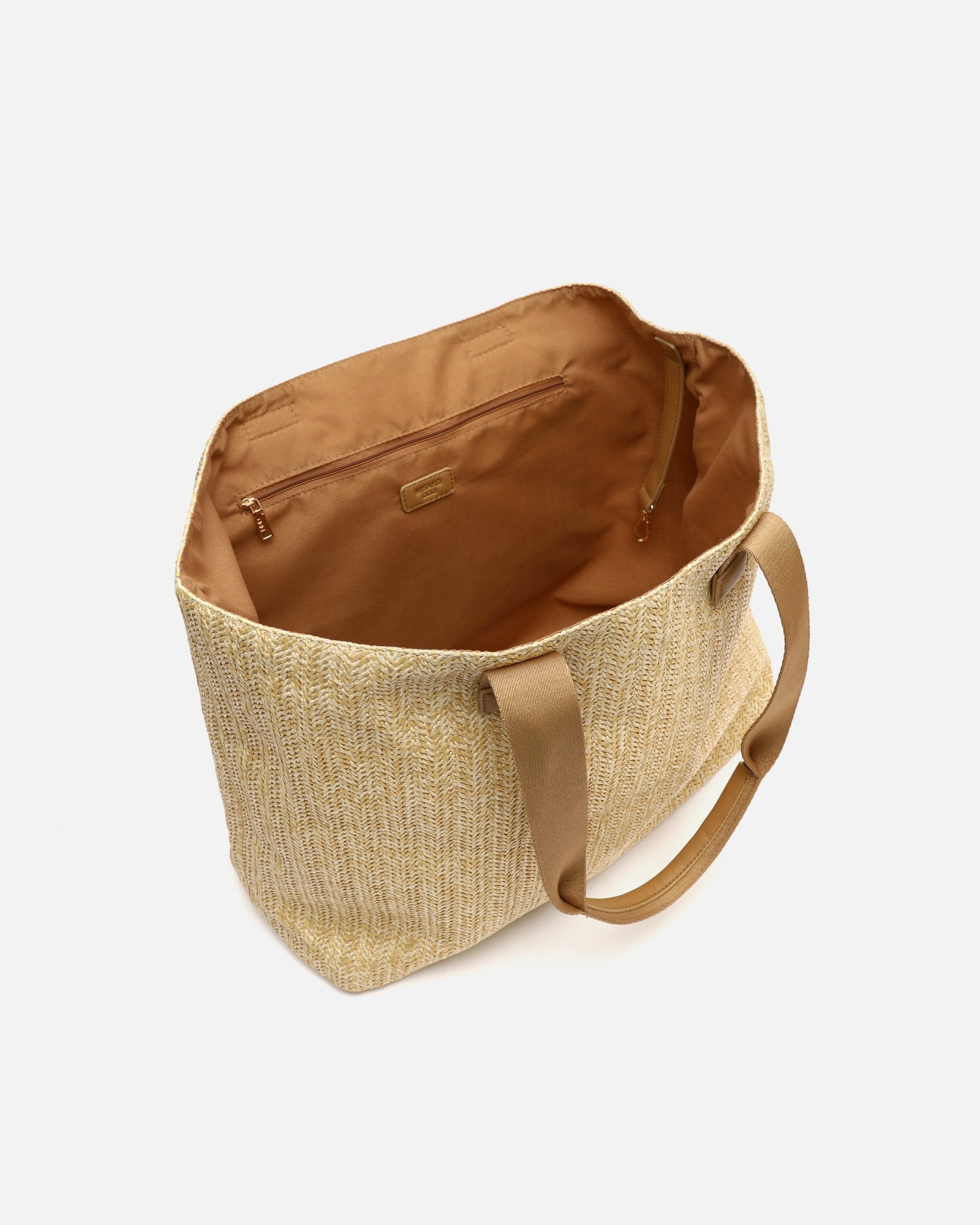 Eisi bolso shopper grande efecto rafia con neceser extraíble