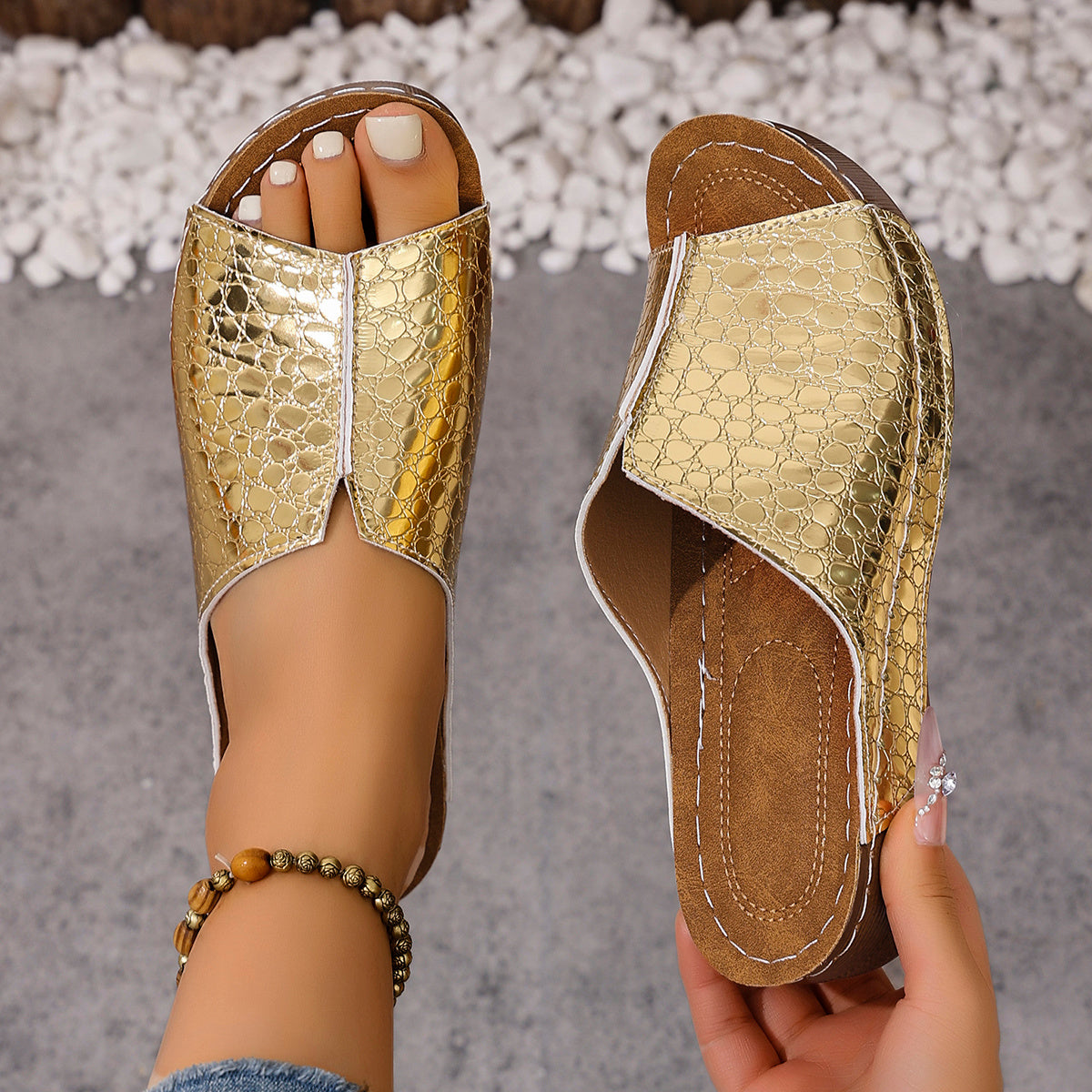 Marina • Sandalias de cuña ortopédicas