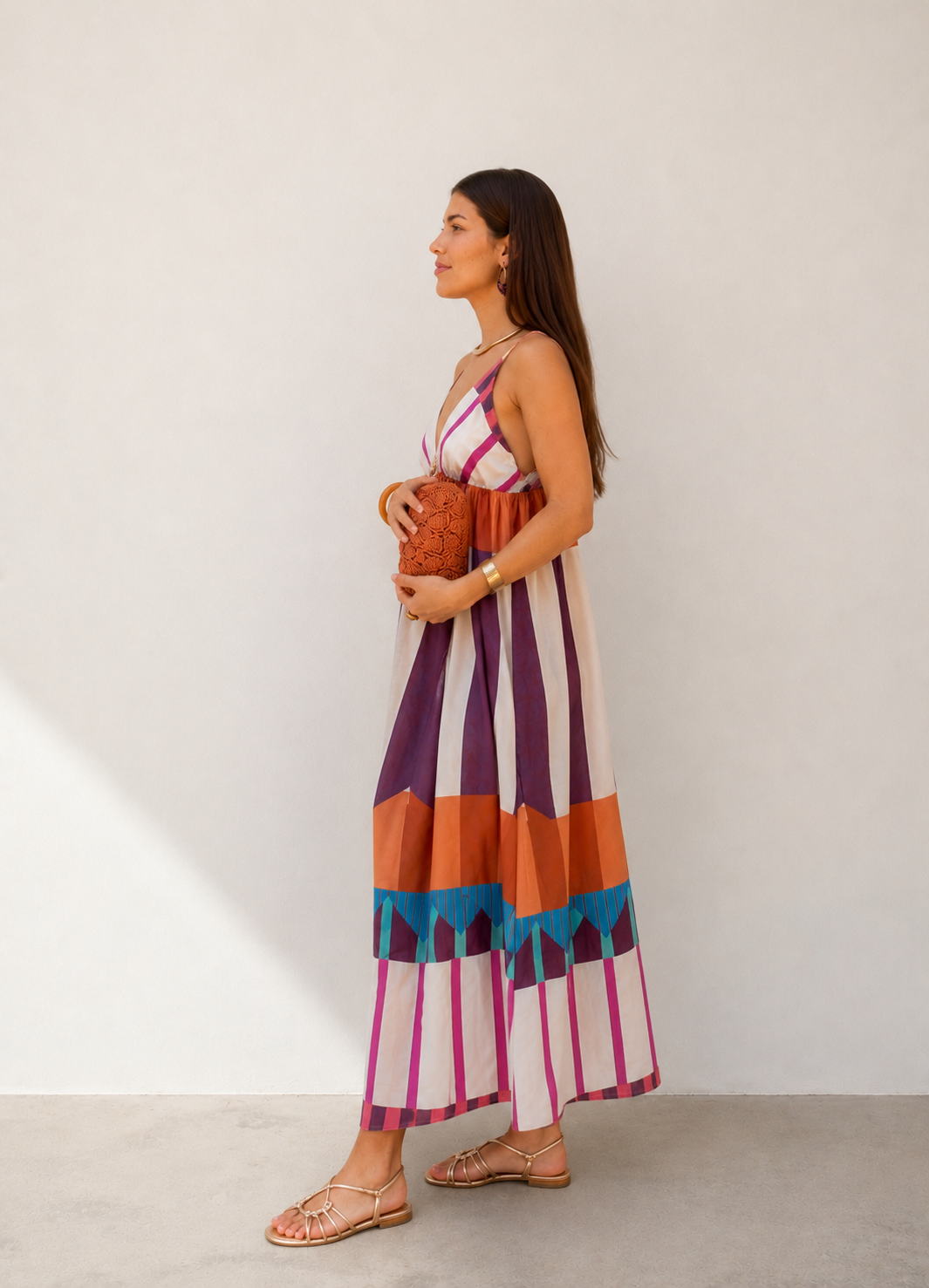 Lucía|Vestido de verano con estampado de rallas