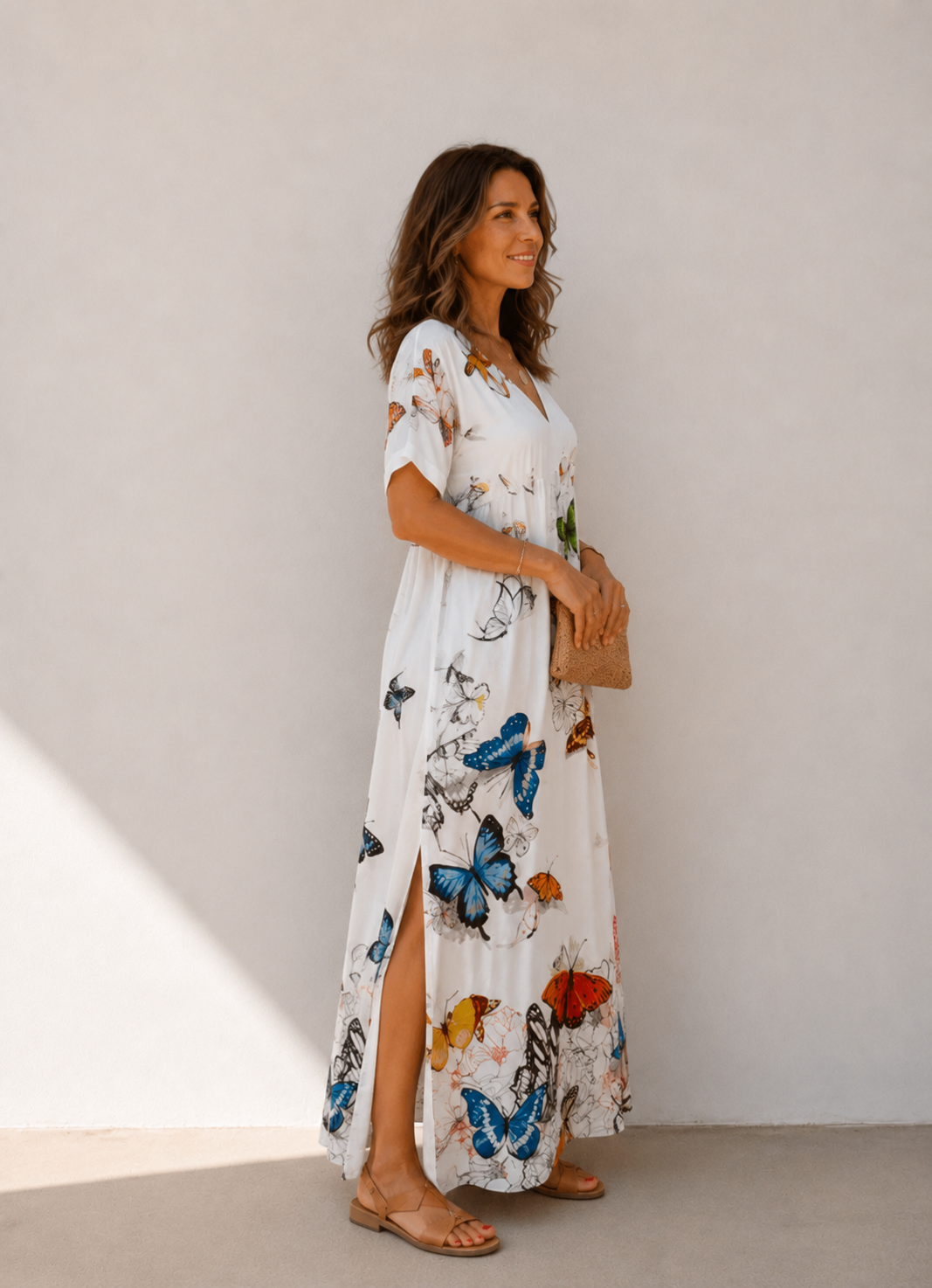 Marta|Vestido de verano con estampado de mariposas