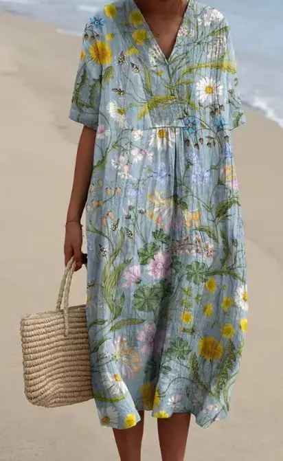 Margaret - Vestido Flowy con Estampado Floral Vibrante