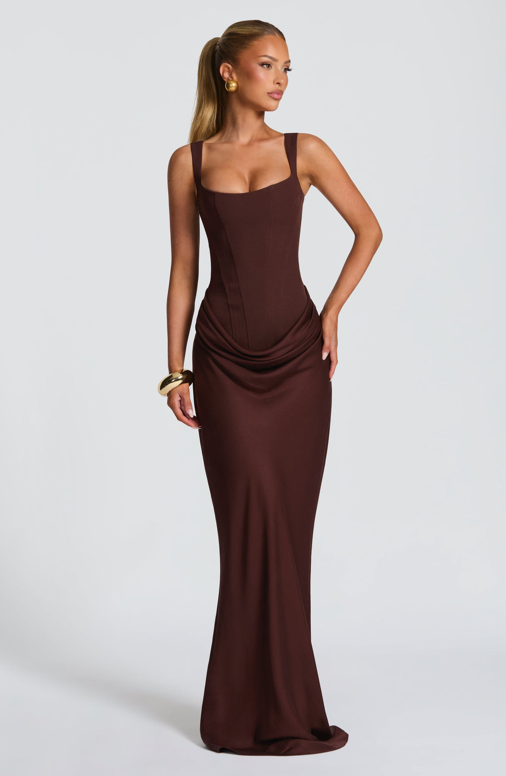 Rosa™ | Vestido con silueta fluida con corsé ajustado
