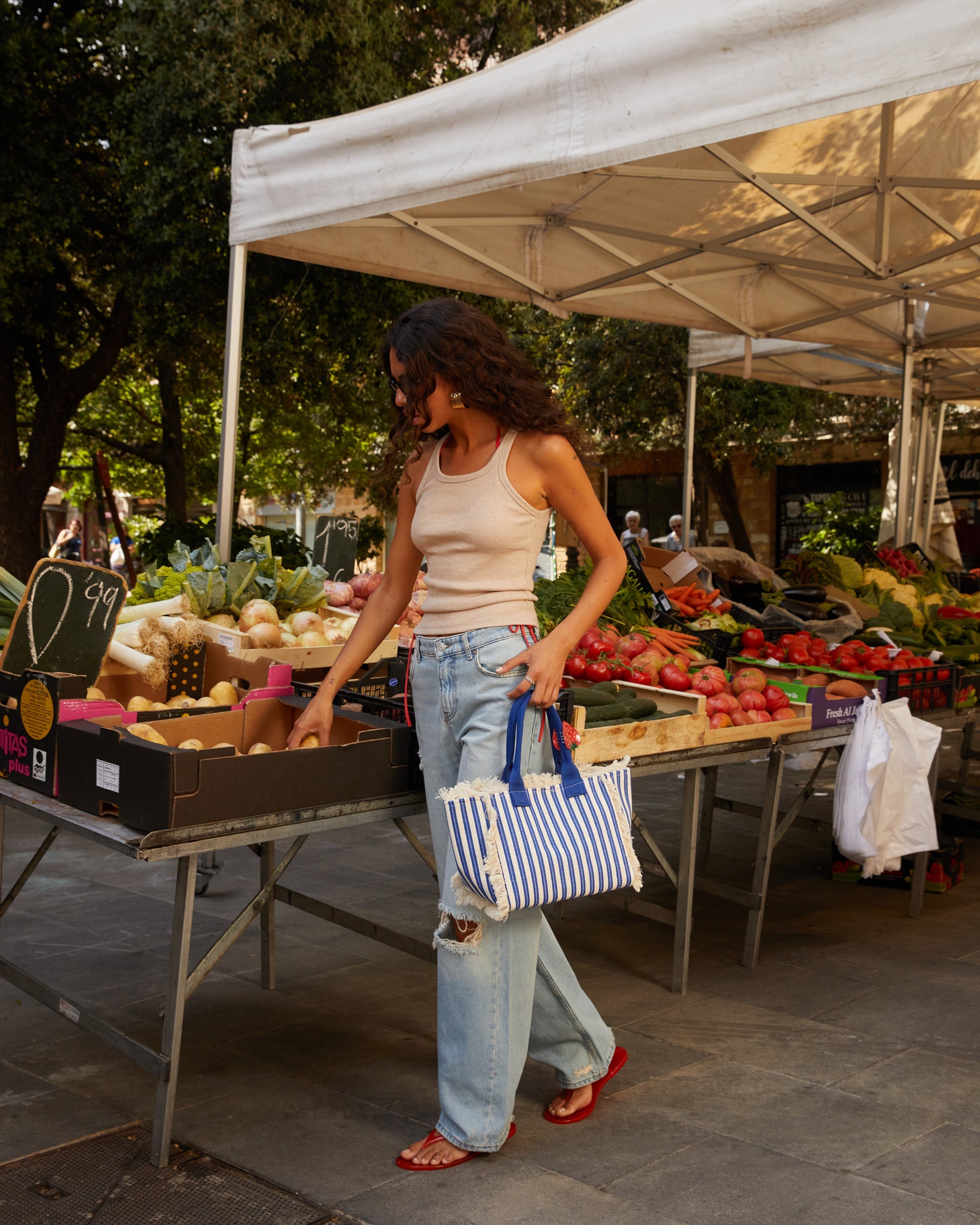 Barte bolso shopper estampado de rayas