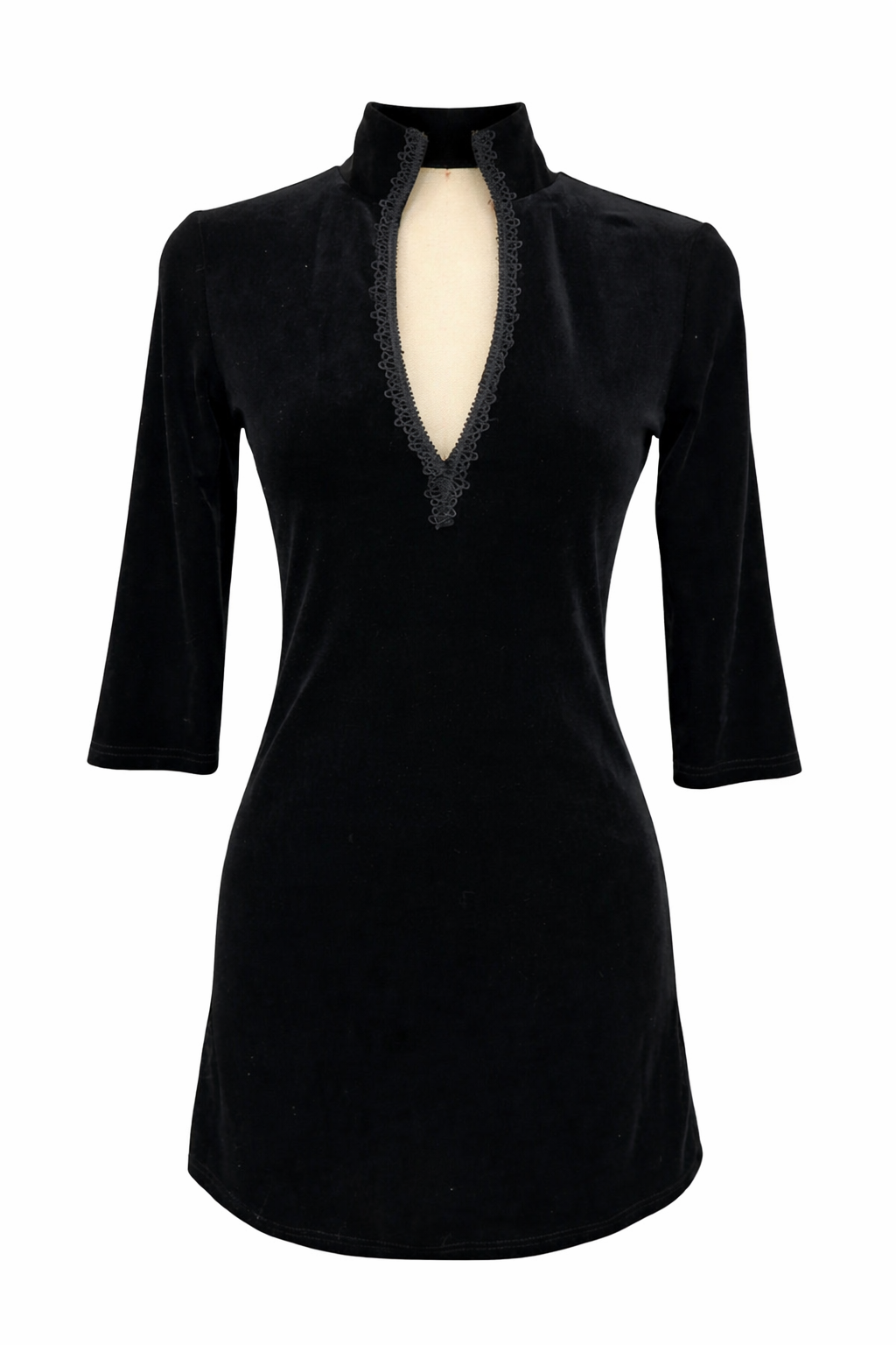 Verónica | Vestido minimalista con escote en V y mangas tres cuartos