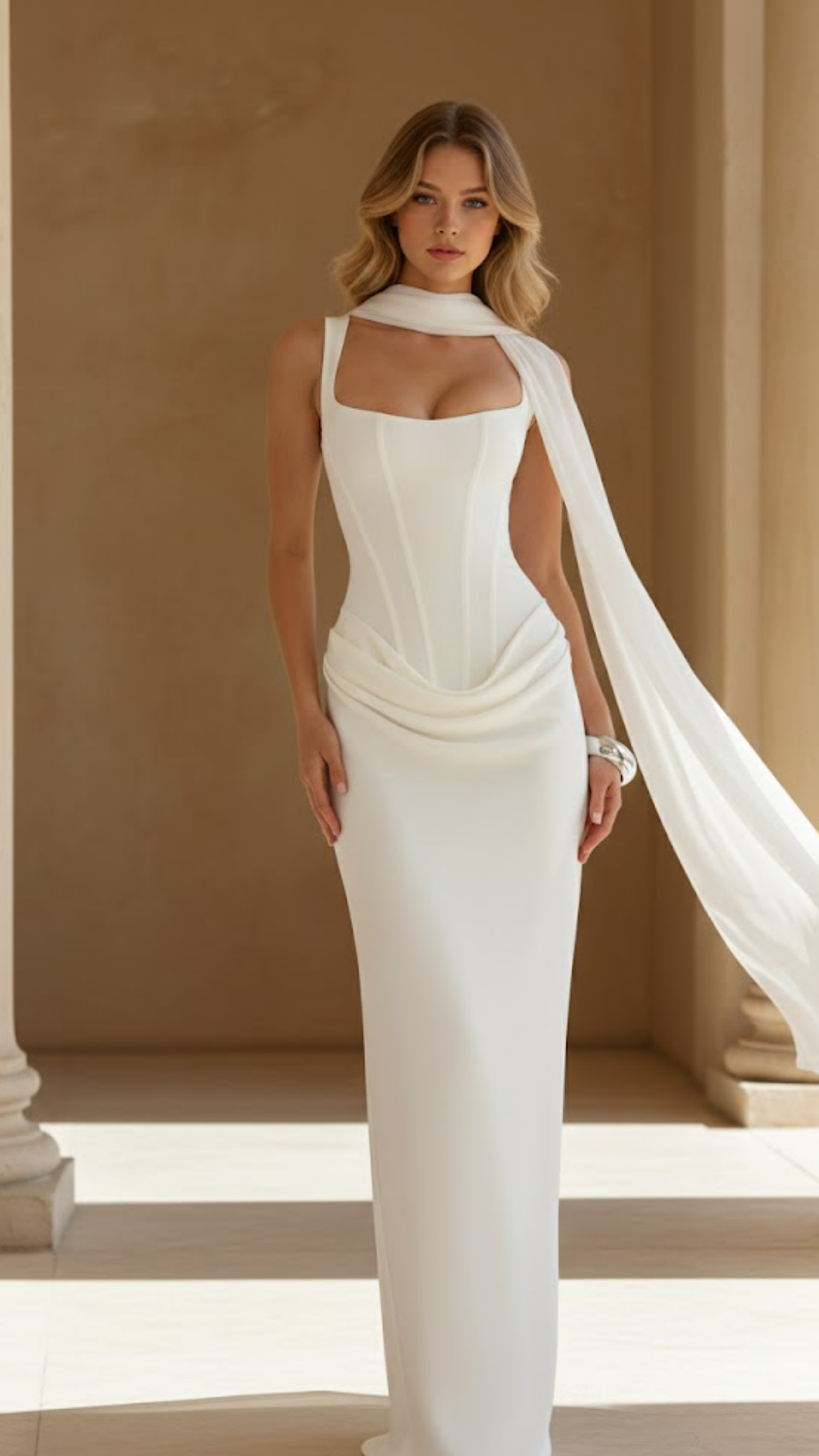 Selena | Vestido maxi de escote cuadrado