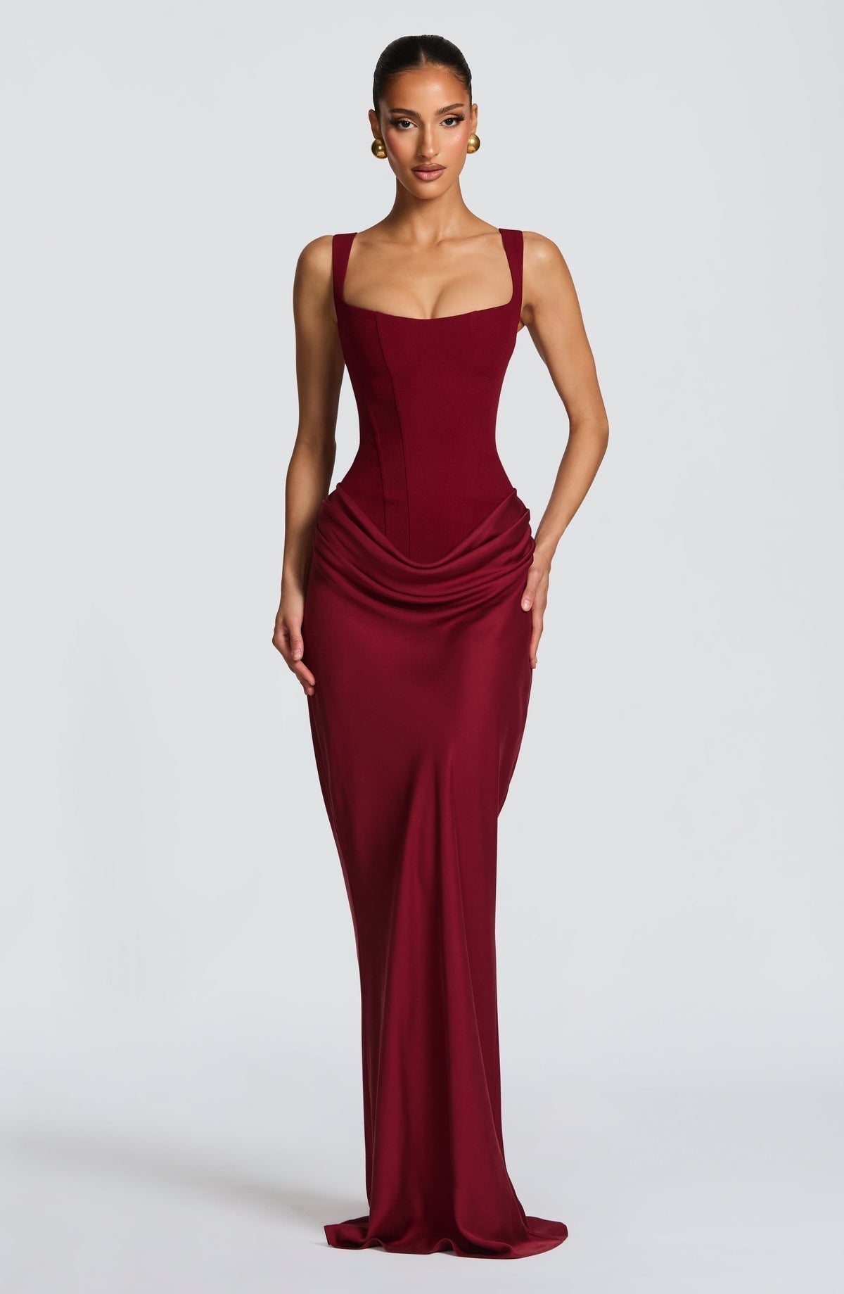 Rosa™ | Vestido con silueta fluida con corsé ajustado