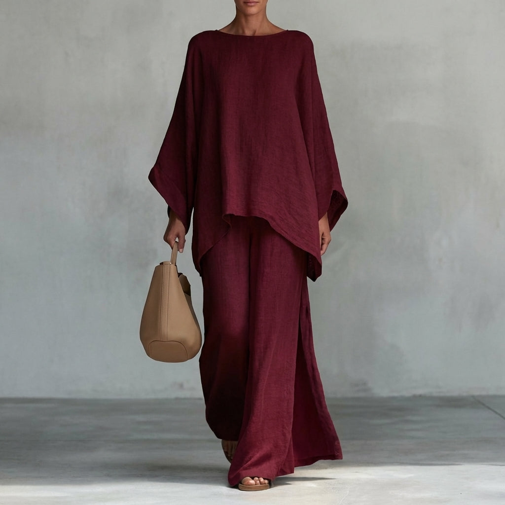 Cristina™ | Conjunto de Dos Piezas con manga larga y pantalón ancho