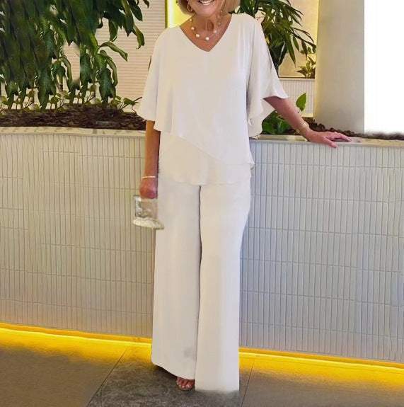 Martha • Conjunto de dos piezas con pantalón de pierna ancha
