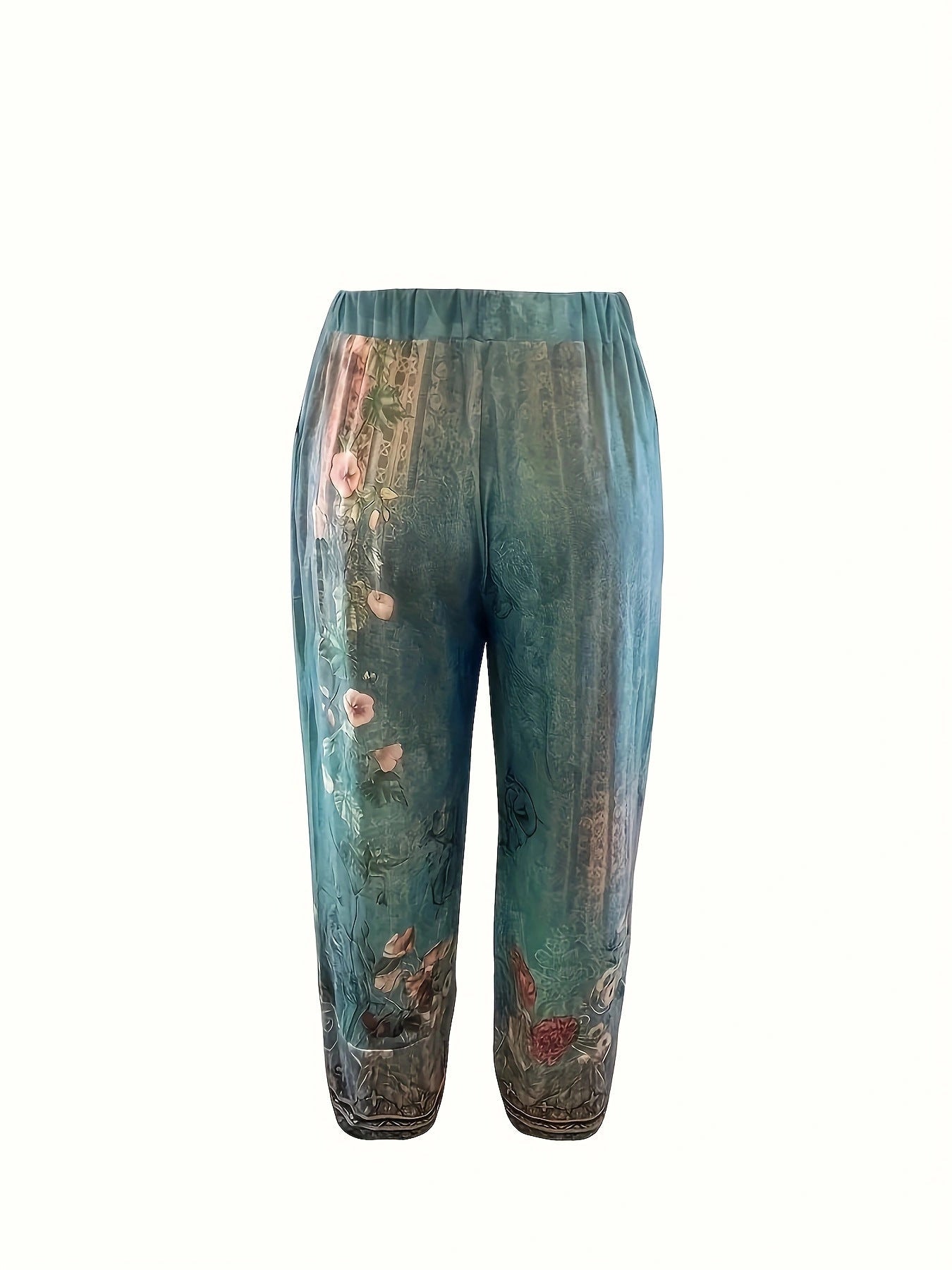Pantalones anchos de corte holgado con estampado floral