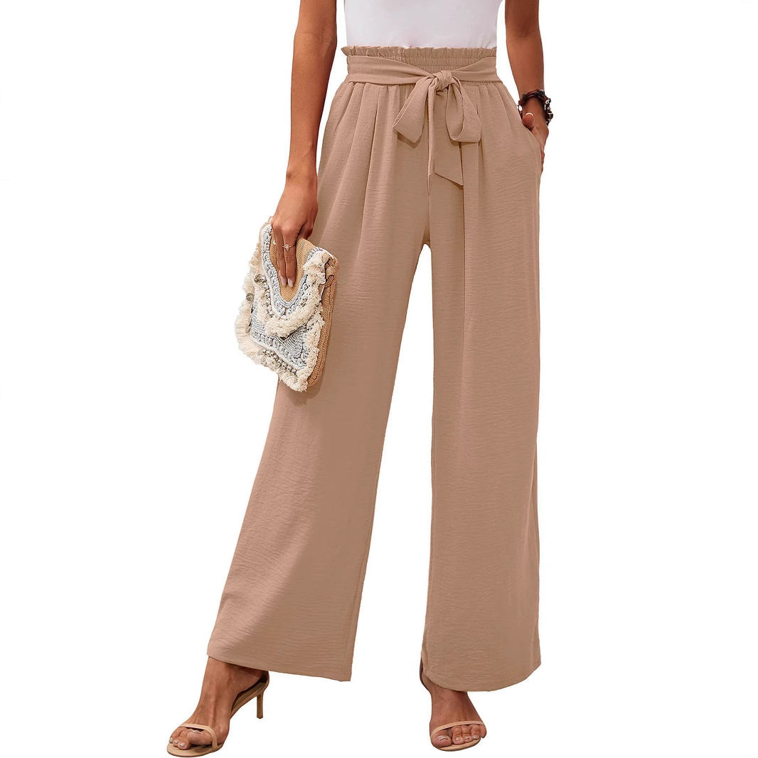 Pantalones de cintura alta y pierna ancha