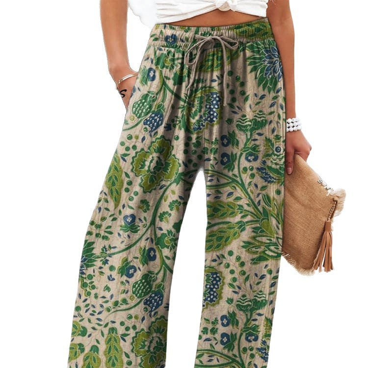 Pantalones anchos con estampado floral
