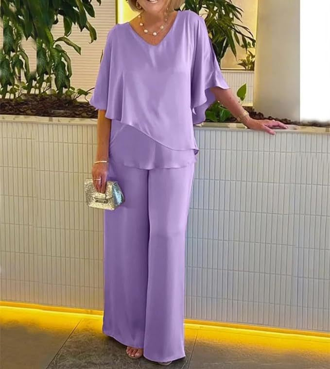 Martha • Conjunto de dos piezas con pantalón de pierna ancha