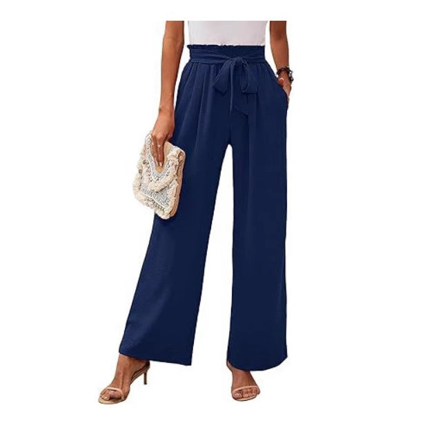 Pantalones de cintura alta y pierna ancha