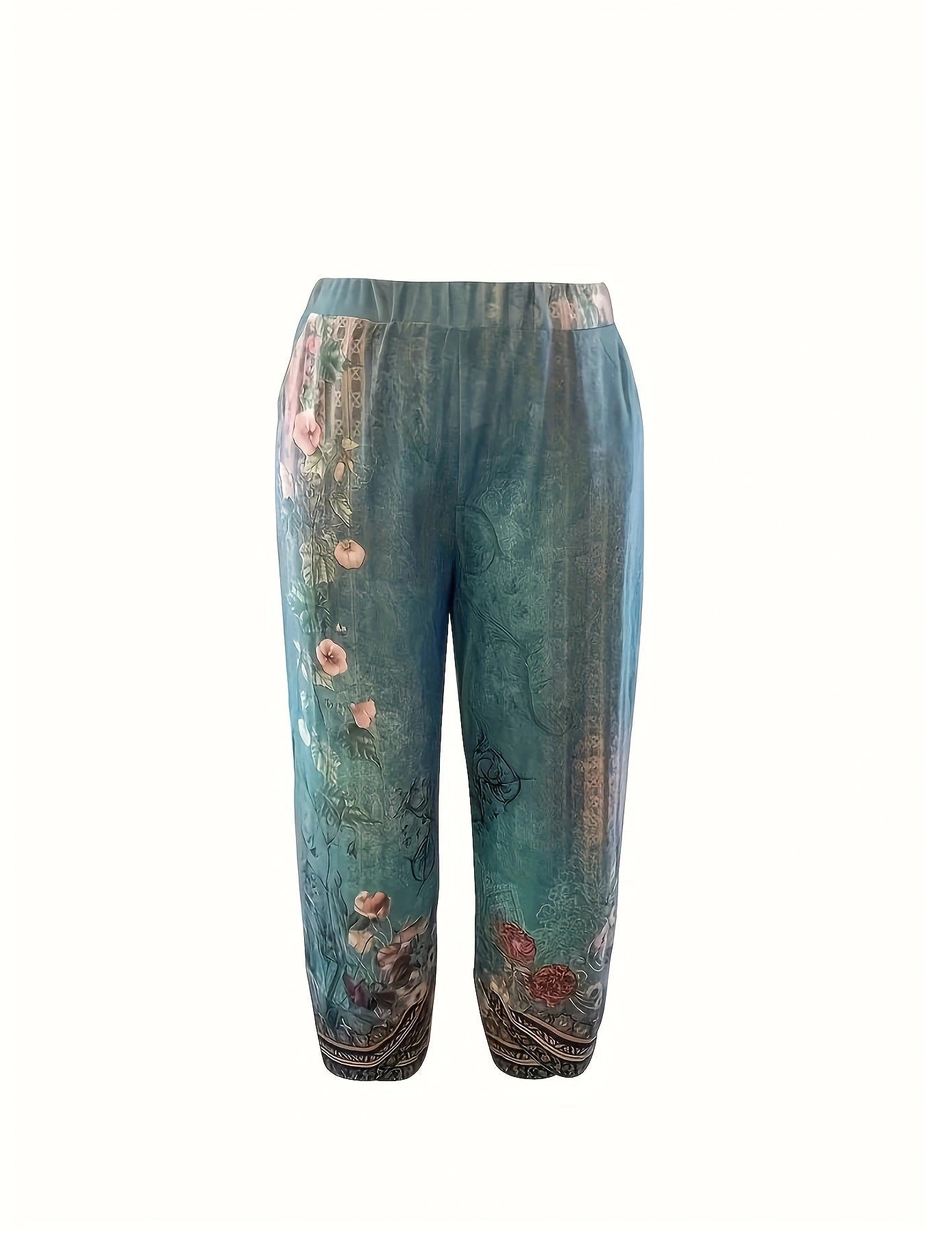 Pantalones anchos de corte holgado con estampado floral