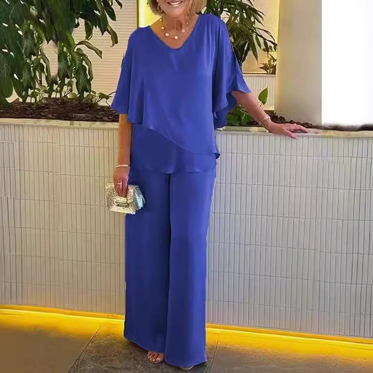 Martha • Conjunto de dos piezas con pantalón de pierna ancha