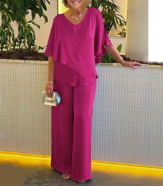Martha • Conjunto de dos piezas con pantalón de pierna ancha