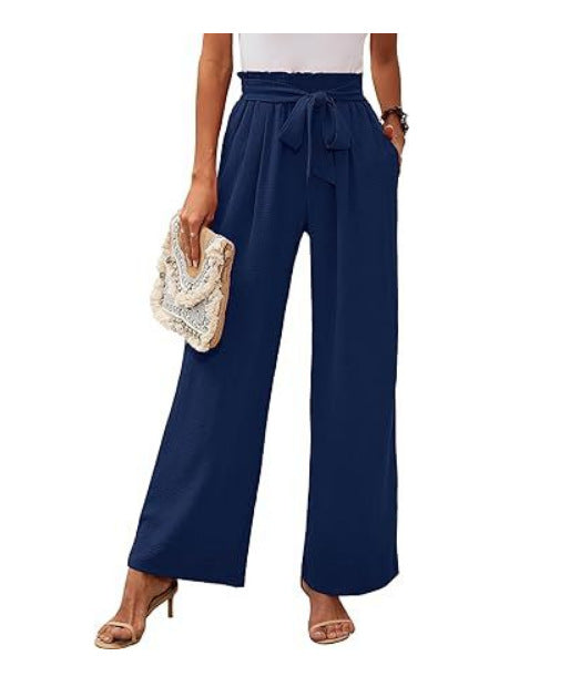 Pantalones de cintura alta y pierna ancha