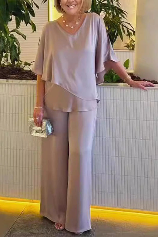 Martha • Conjunto de dos piezas con pantalón de pierna ancha