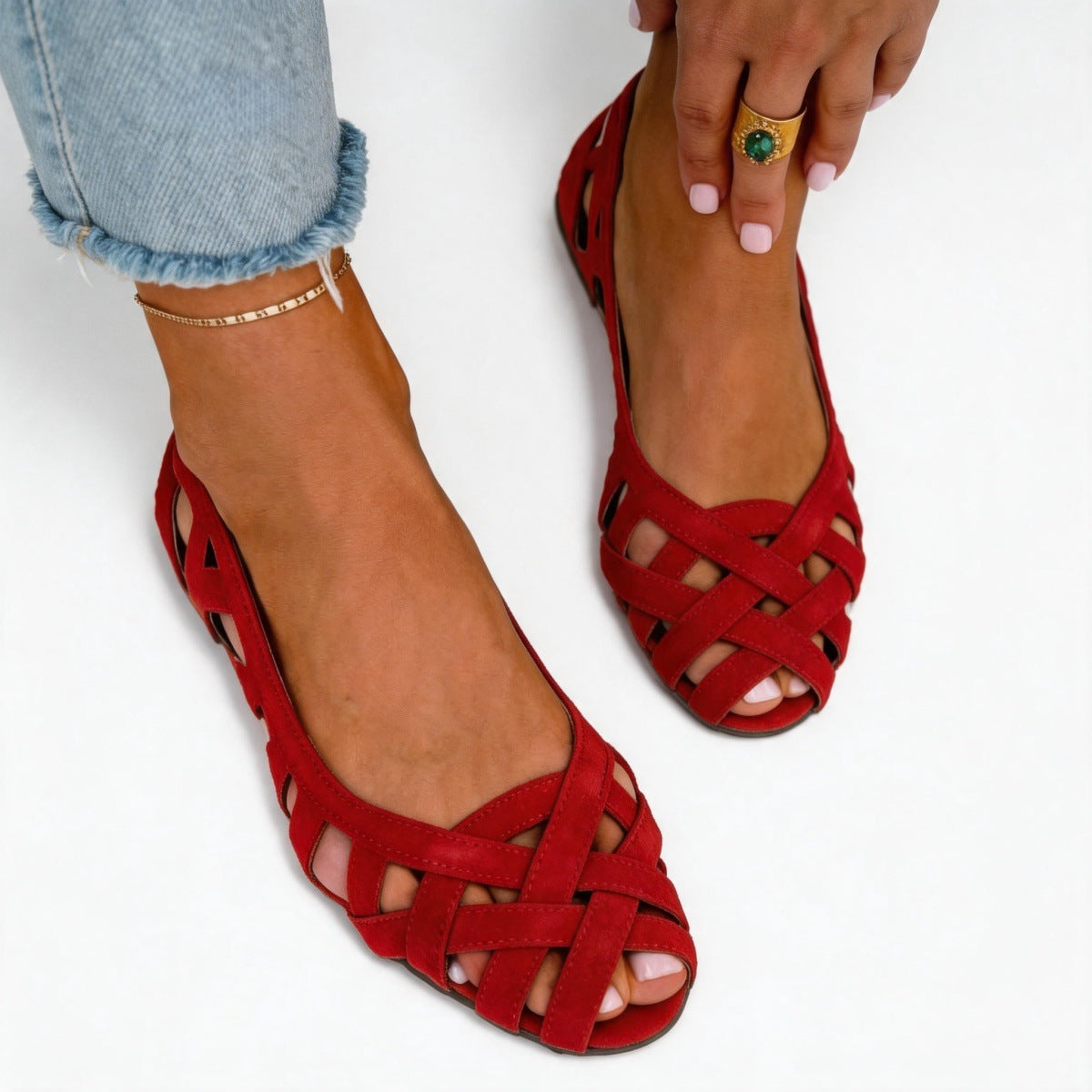 Cross-Border Hollow Bird's Nest Sandals for Women, Summer Fashion Flat Hollow Breathable Clogs, Non-Slip Beach Fashion Shoes