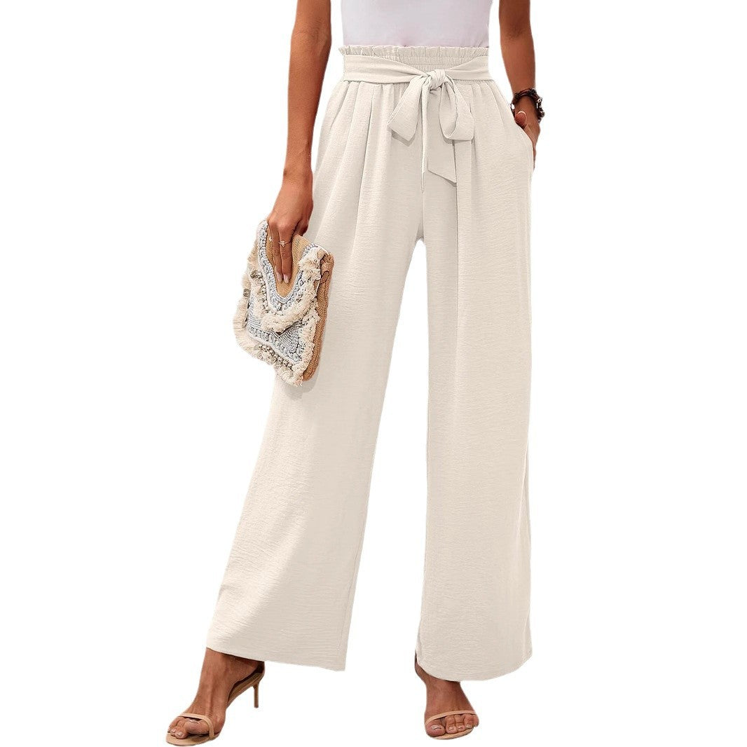 Pantalones de cintura alta y pierna ancha