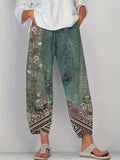 Pantalones anchos de corte holgado con estampado floral