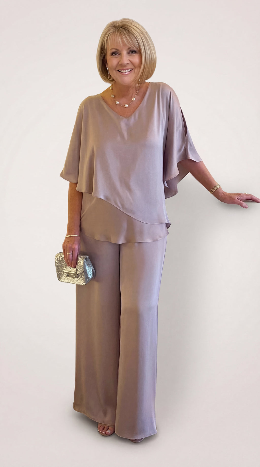 Martha • Conjunto de dos piezas con pantalón de pierna ancha