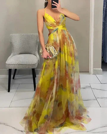 Ana | Elegancia floral en un vestido largo