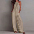 Elena • Mono halter plisado de pierna ancha