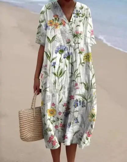Velora - Vestido Casual Floreado Vintage