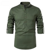 Cristóbal™ - Camisa marrón ajustada con acabado premium