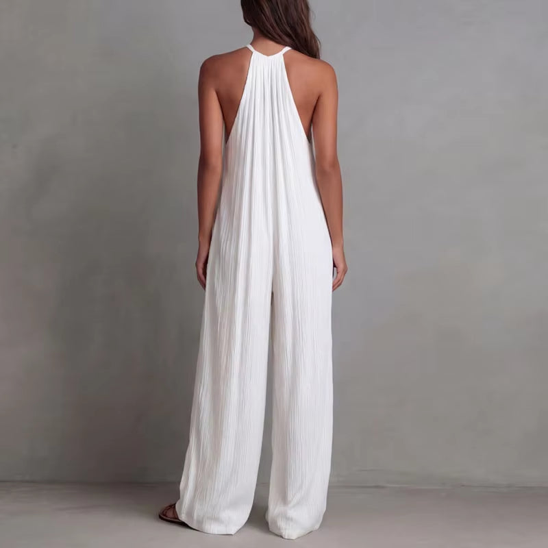 Elena • Mono halter plisado de pierna ancha