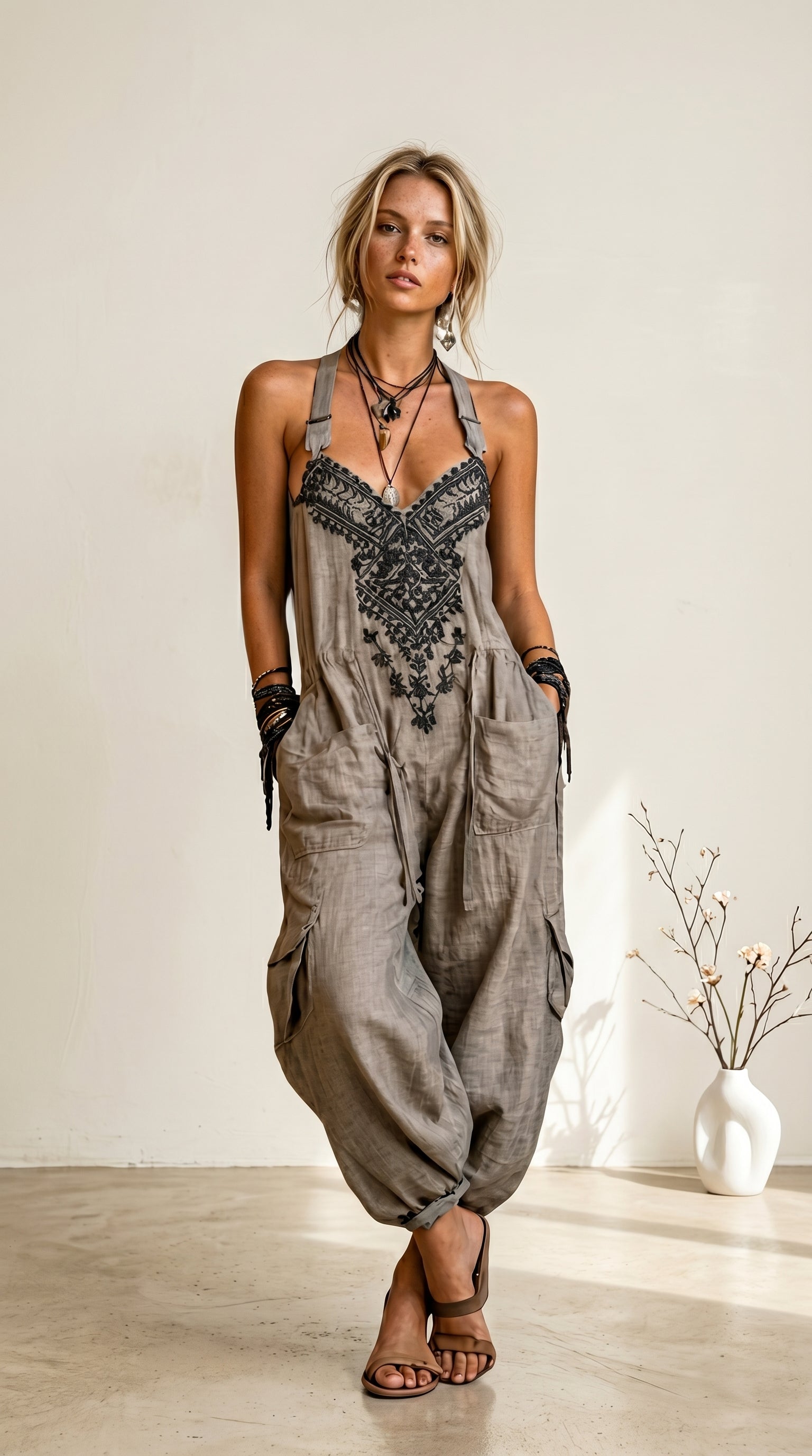 Erminilde | Mono bohemio bordado