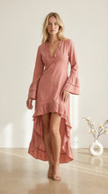 Catalina - Vestido bohemio con volantes y dobladillo
