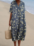 Sammy - Vestido Casual Flowy de Arte Floral Vintage
