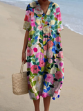 Margaret - Vestido Flowy con Estampado Floral Vibrante