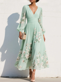 Cisella | Vestido Midi Floral Verde Claro
