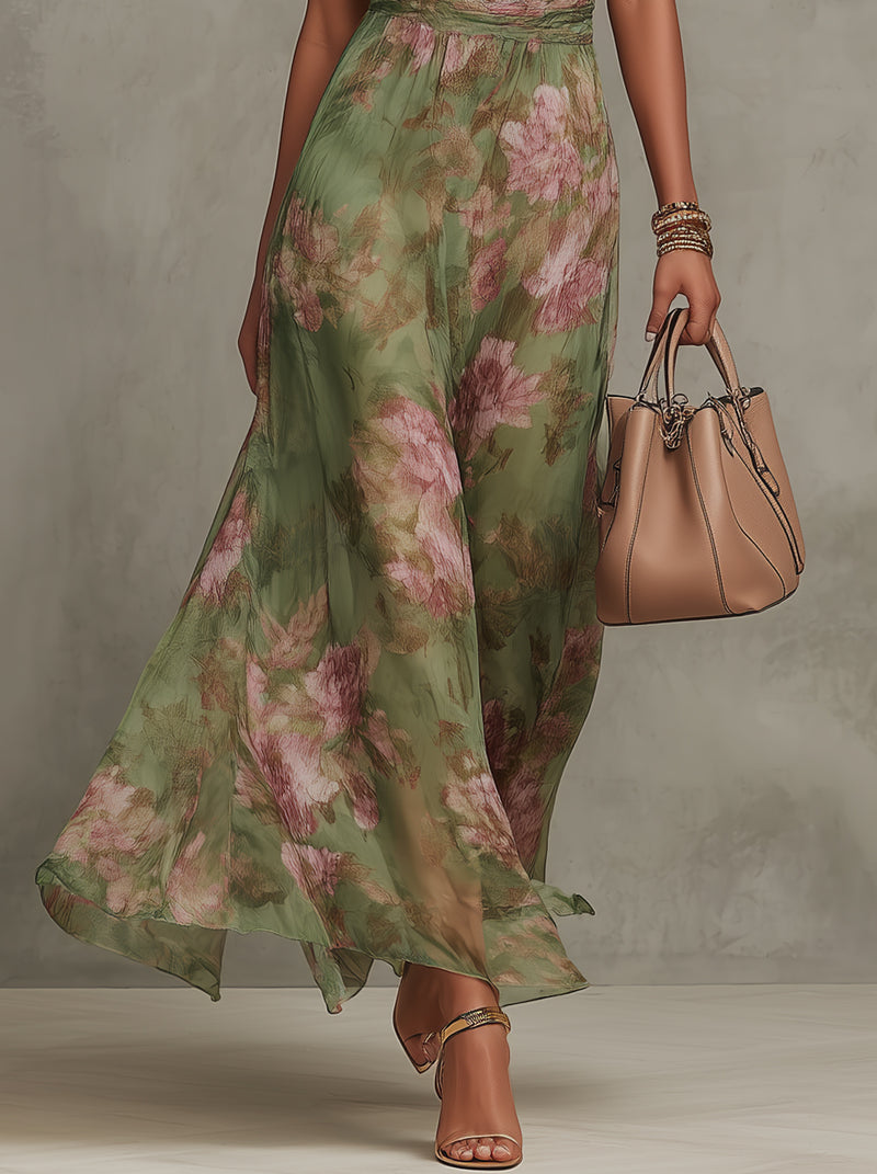 Livia | Elegante Vestido Maxi Halter Floral