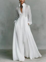 Alma Vestido Maxi Atemporal con Cuello Elegante