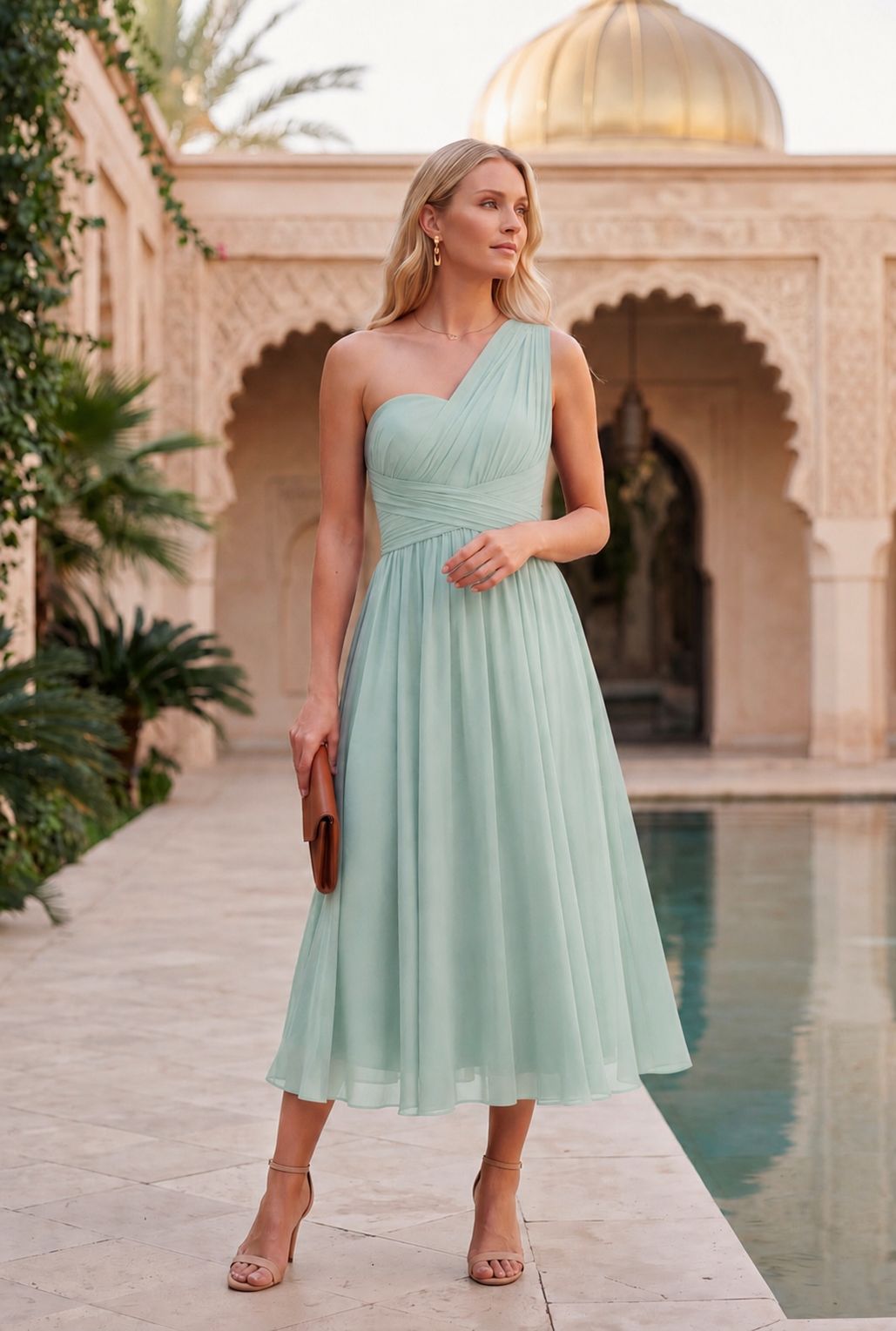 Vestido Gema™ | Azul marino con falda asimétrica y múltiples formas de llevar