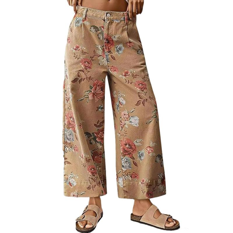 Pantalones informales con estampado floral
