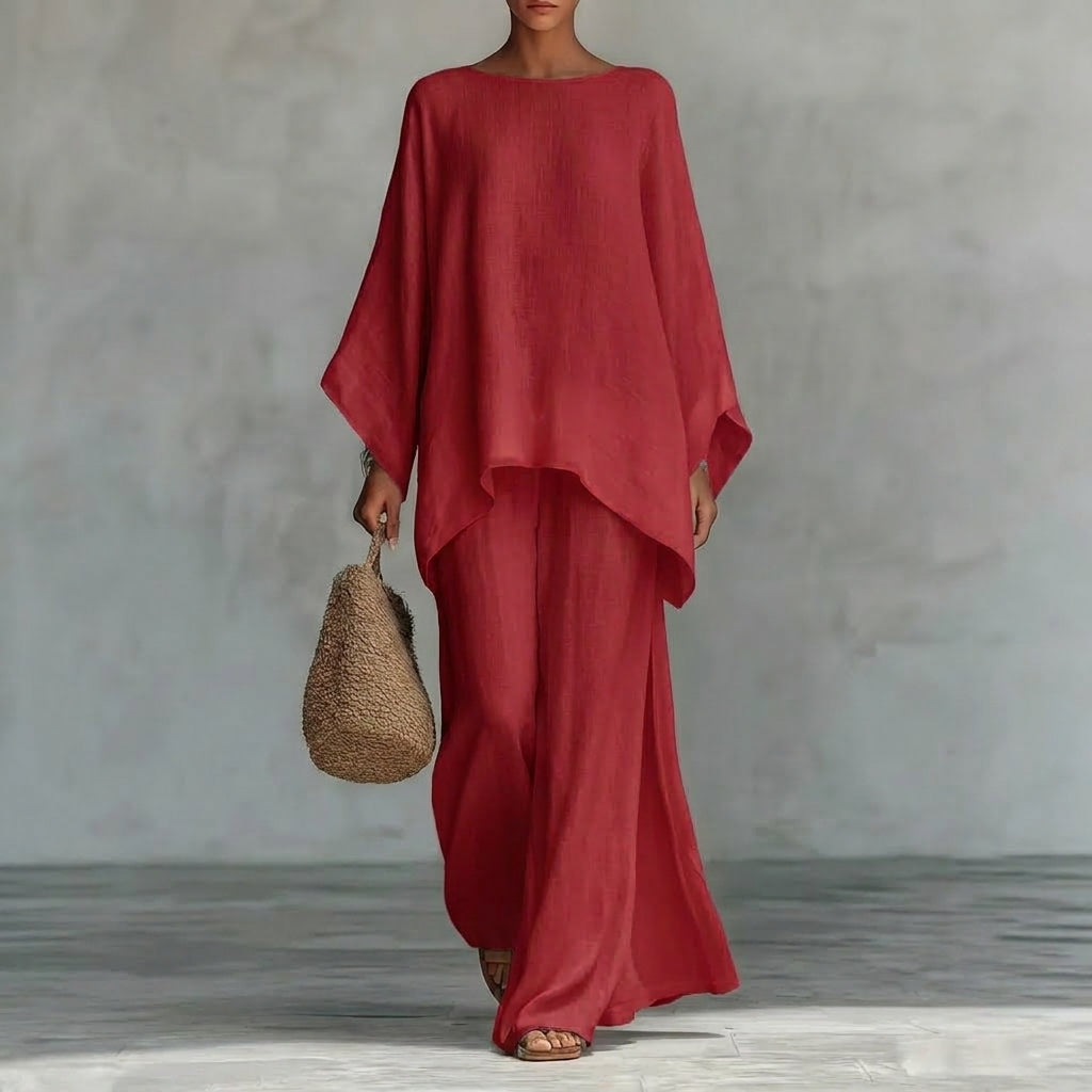 Cristina™ | Conjunto de Dos Piezas con manga larga y pantalón ancho