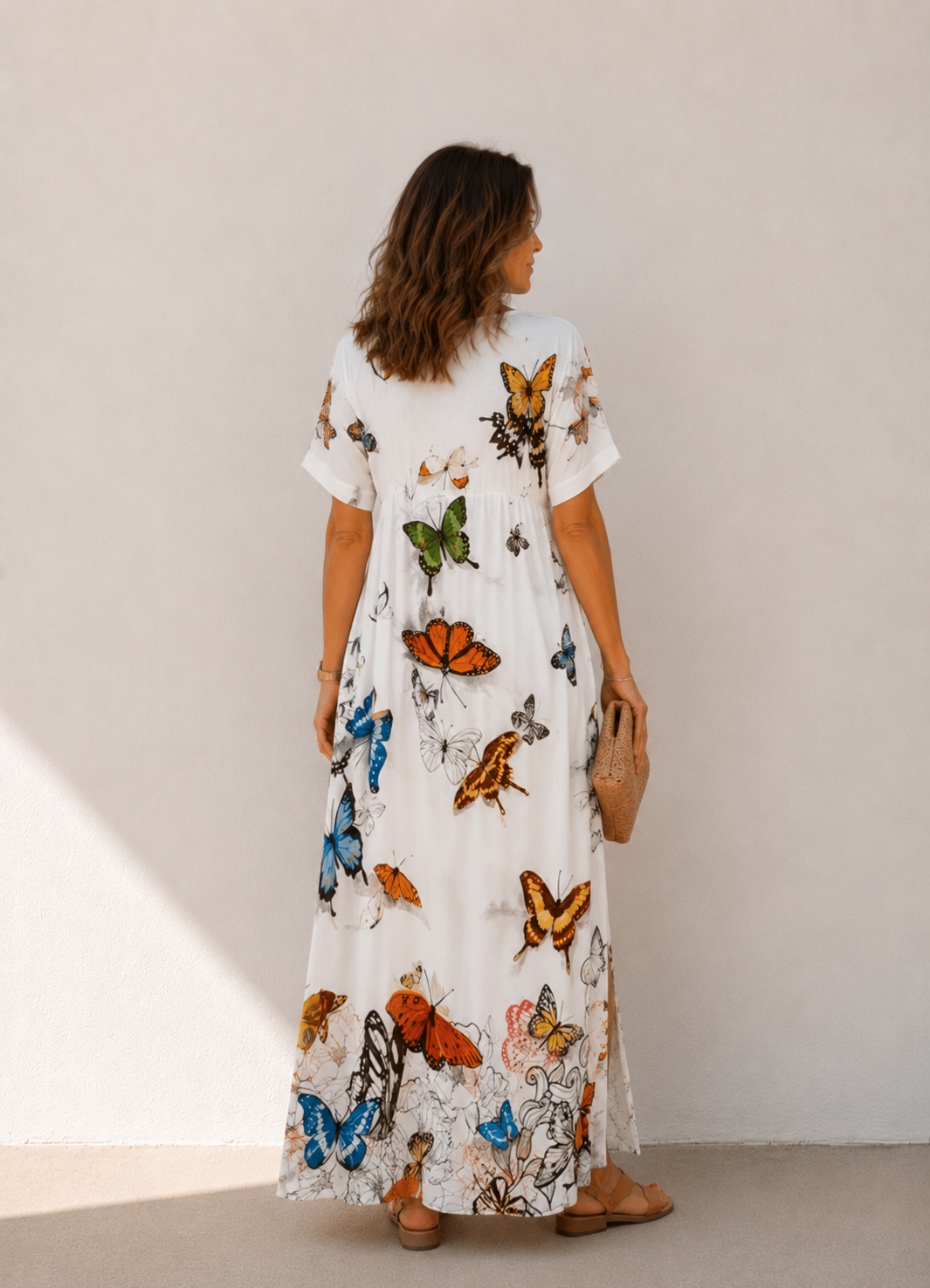 Marta|Vestido de verano con estampado de mariposas