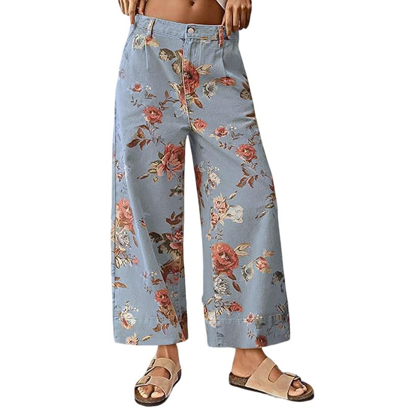 Pantalones informales con estampado floral