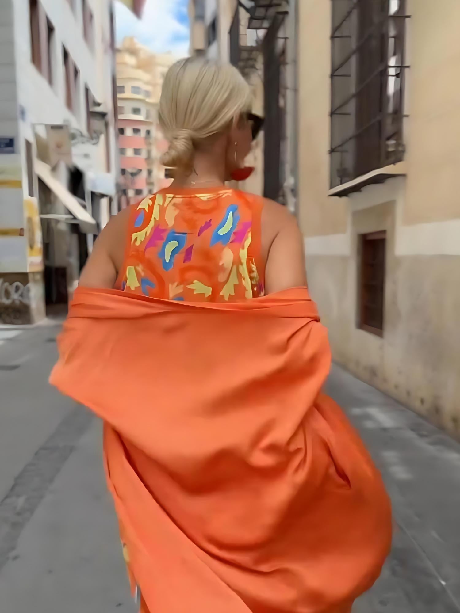 Noa | Conjunto boho de vestido maxi y cárdigan estampado