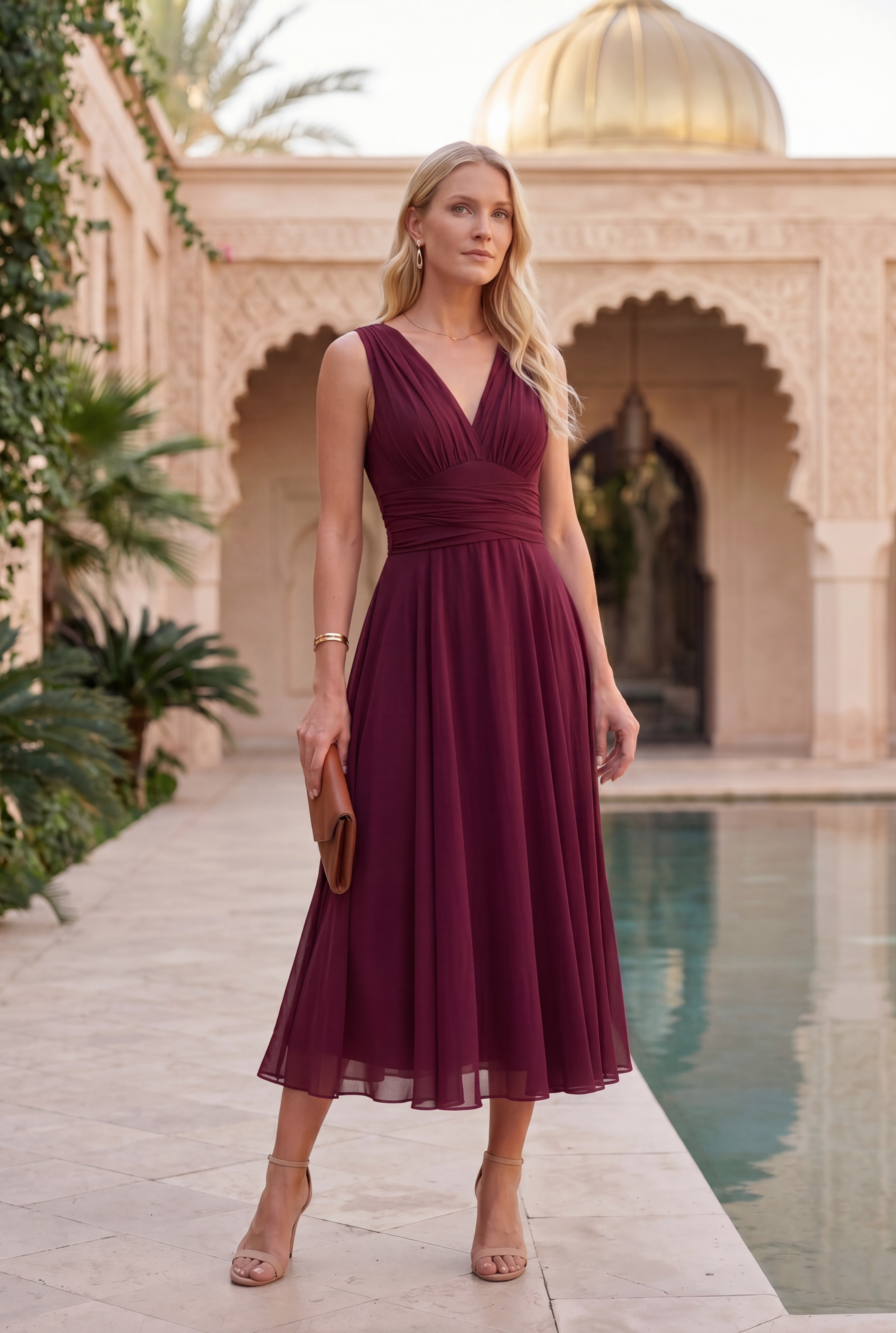 Vestido Gema™ | Azul marino con falda asimétrica y múltiples formas de llevar