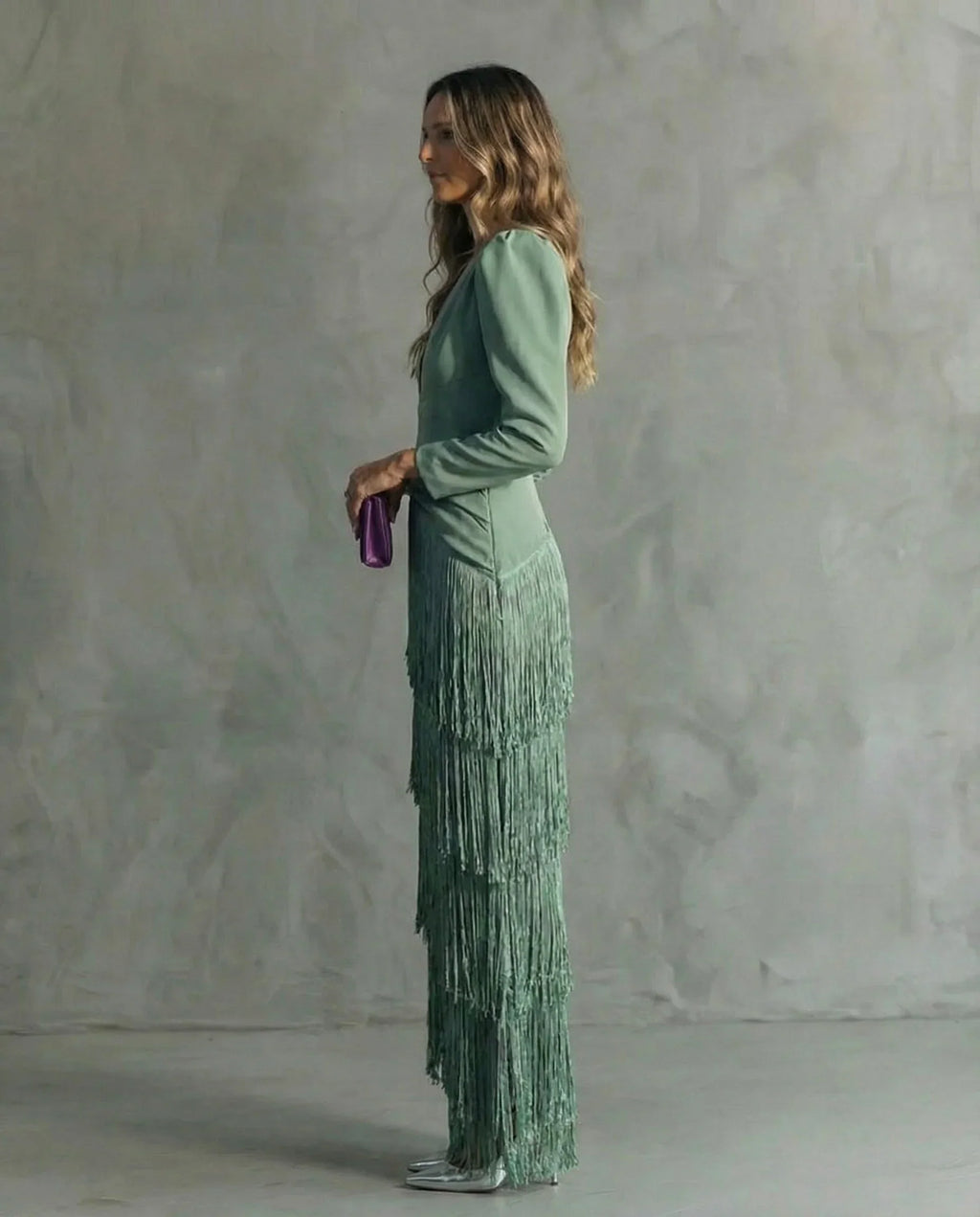 Clara™ | Vestido midi elegante con mangas de flecos