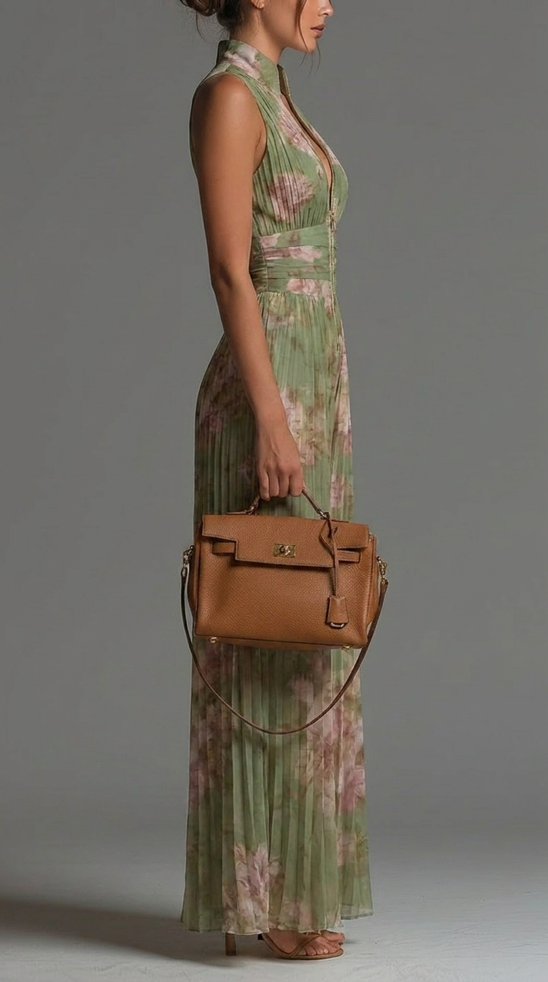 Sófia • Mono de gasa plisada con estampado floral